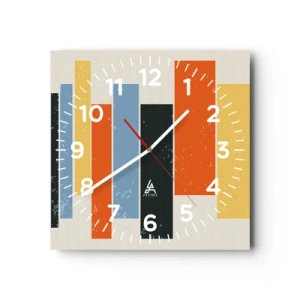 Relógio de parede - Relógio em vidro - Notação musical - 30x30 cm