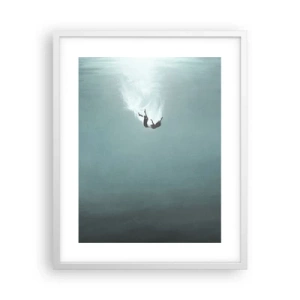 Pôster em moldura branca - Nos braços do oceano - 40x50 cm