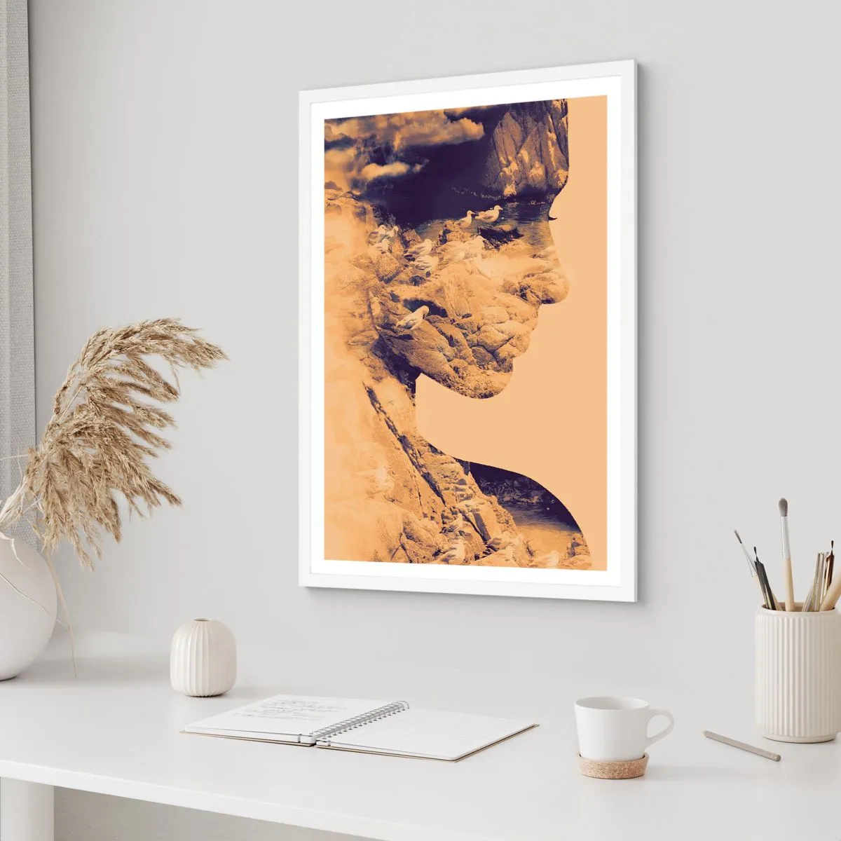 Pôster em moldura branca - Linda por natureza - 30x40 cm