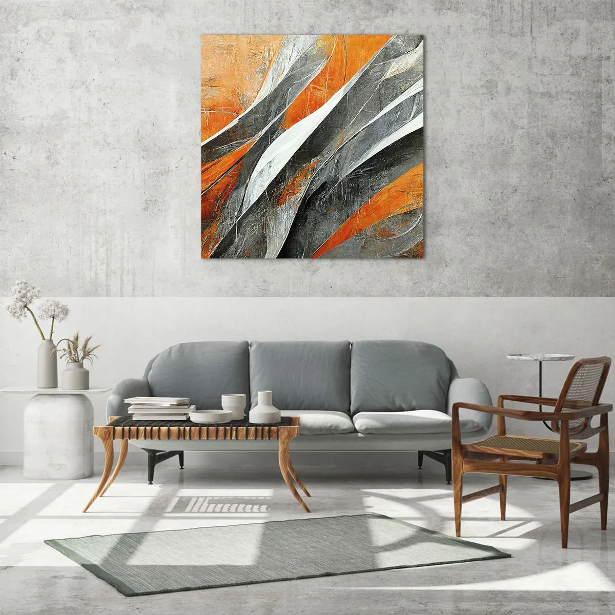 Quadro em vidro - Calor e frio - 70x70 cm