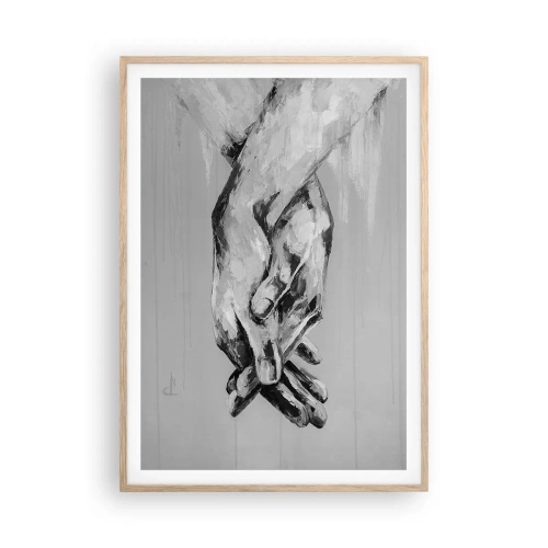 Pôster com moldura de carvalho claro - Início... - 70x100 cm