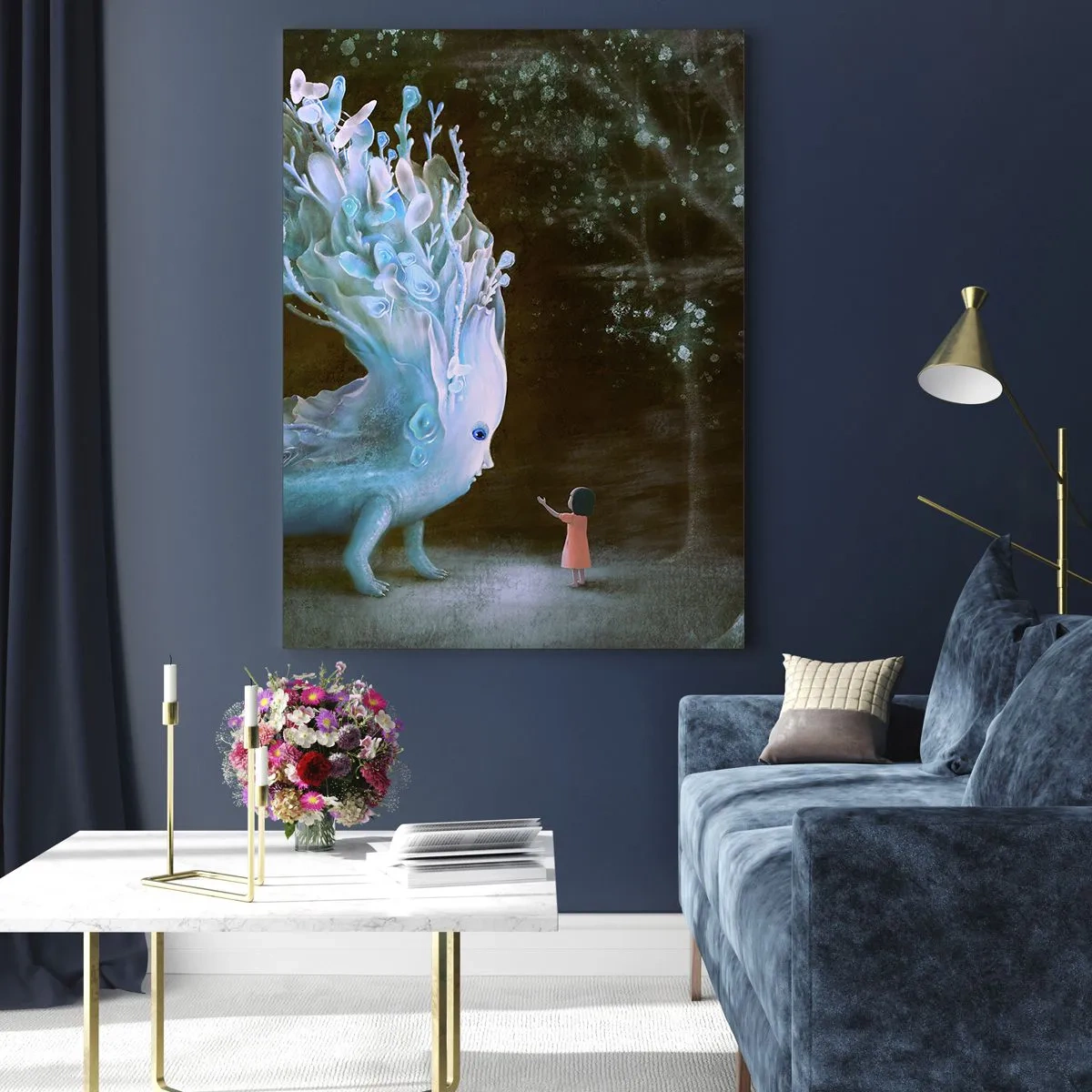 Quadro em vidro - Encontro fantástico - 80x120 cm