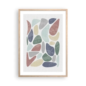 Pôster com moldura de carvalho claro - Um mosaico de cores em pó - 50x70 cm