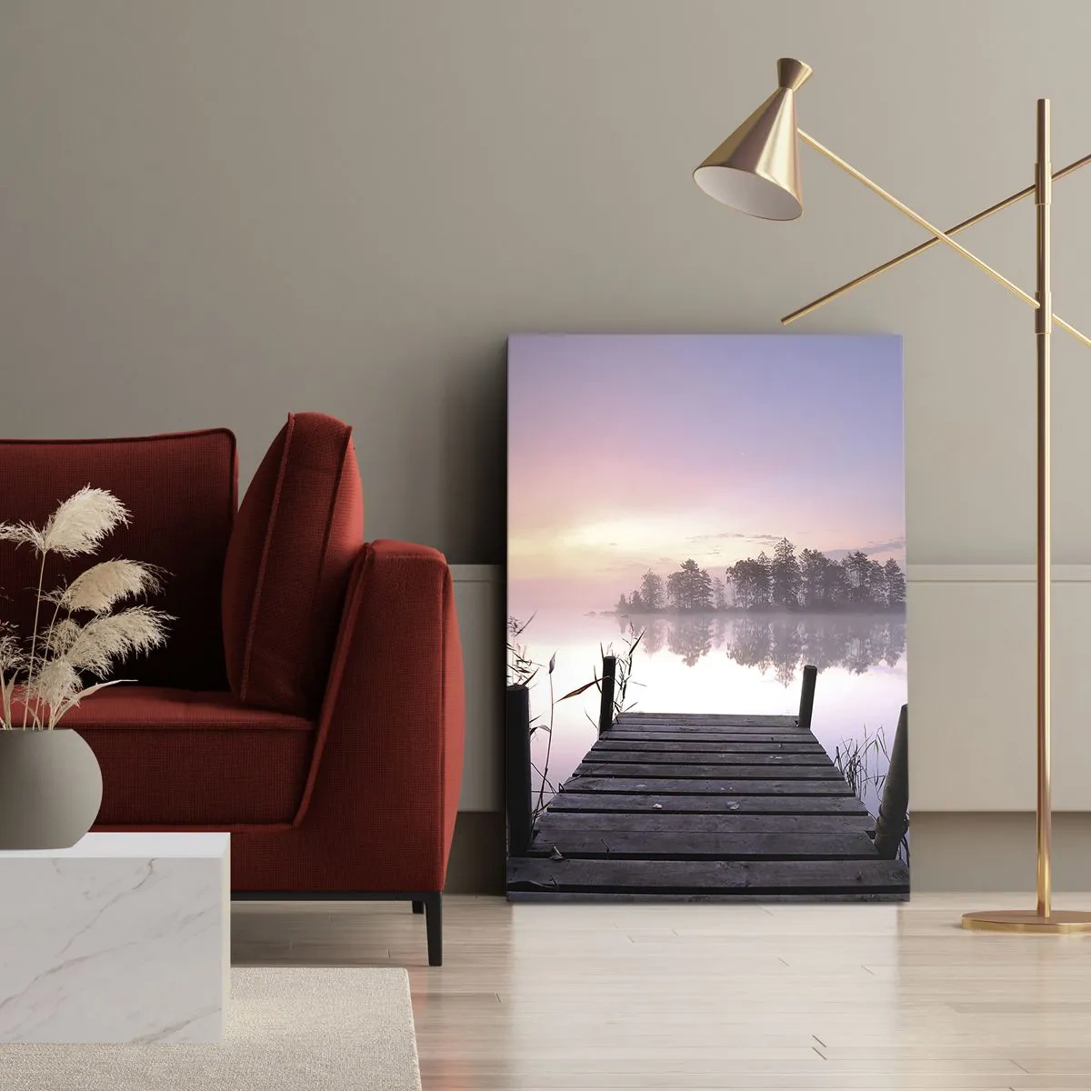 Quadro em tela - Da névoa lilás... - 50x70 cm