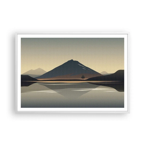 Pôster em moldura branca - Reflexo de espelho - 100x70 cm