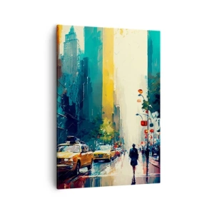 Quadro em tela - Nova York – até a chuva é colorida aqui - 50x70 cm