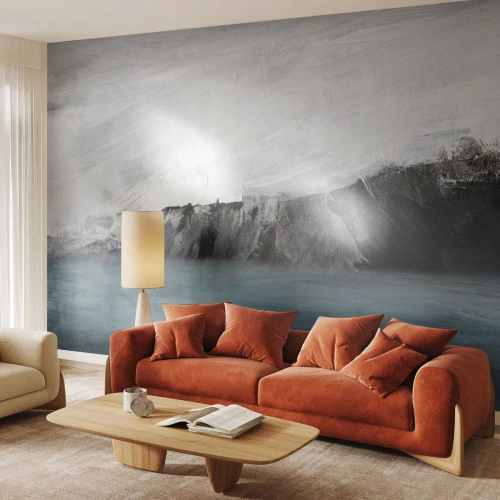 Papel de Parede Premium Sand - Água – terra: choque dos elementos - Costa, Paisagem, Mar - 350x256 cm