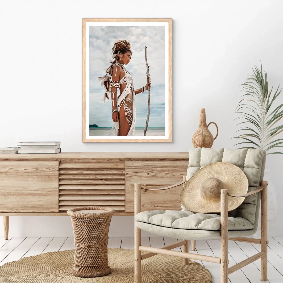 Pôster com moldura de carvalho claro - Rainha dos trópicos - 70x100 cm