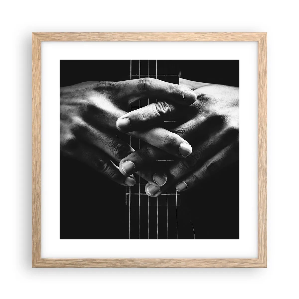 Pôster com moldura de carvalho claro - Oração do artista - 40x40 cm