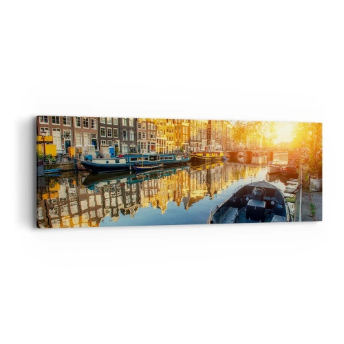 Quadro em tela - Manhã em Amsterdã - 90x30 cm