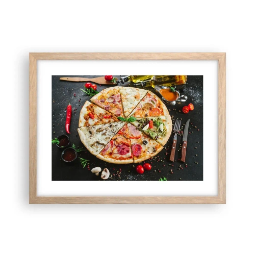Pôster com moldura de carvalho claro - Gama de sabores - 40x30 cm