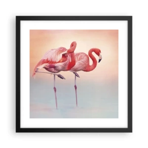 Pôster com moldura preta - Na cor do sol poente - 40x40 cm