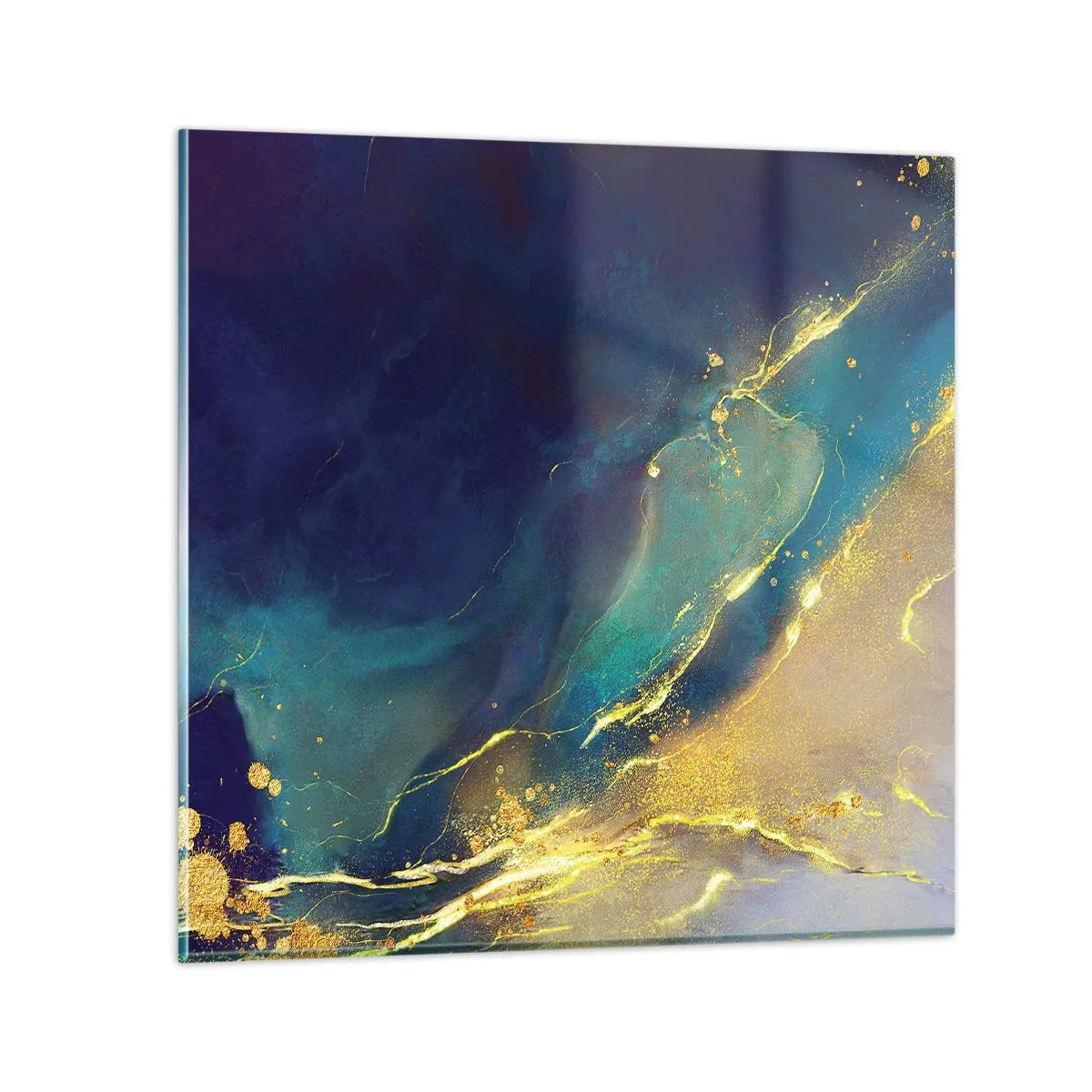 Quadro em vidro - Piscina dourada - 50x50 cm