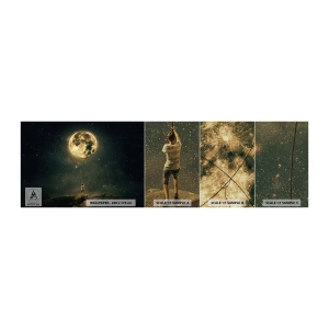 Amostra de papel de parede Premium Sand - Aquele que roubou a lua - Lua, Estrelas, Imaginação - 100x30 cm