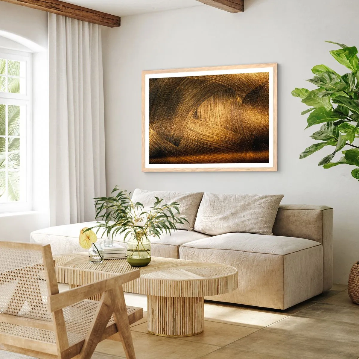 Pôster com moldura de carvalho claro - No labirinto dourado - 50x40 cm