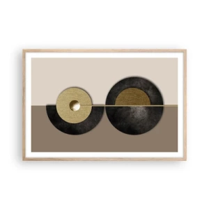 Pôster com moldura de carvalho claro - Variações ao redor do círculo - 91x61 cm