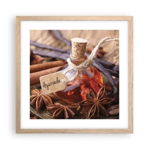 Pôster com moldura de carvalho claro - Rumo à unidade do corpo e do espírito - 40x40 cm