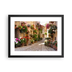 Pôster com moldura preta - Nas flores do dilúvio - 40x30 cm