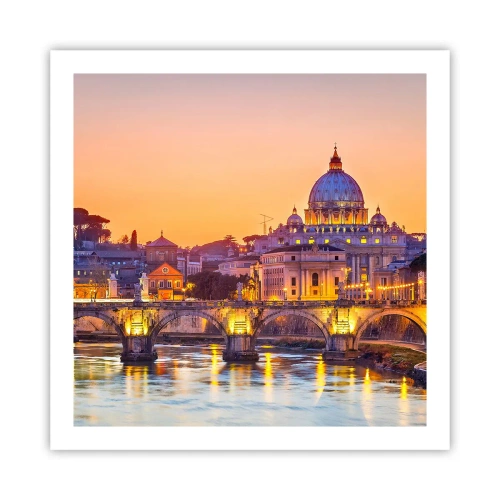 Pôster - Crepúsculo sobre a Cidade Eterna - 60x60 cm
