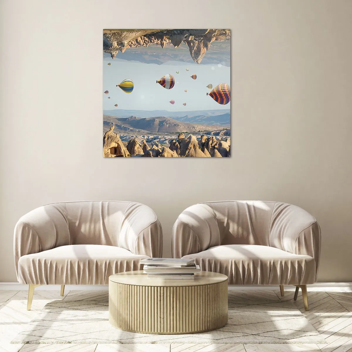 Quadro em vidro - Tudo é possível aqui - 40x40 cm