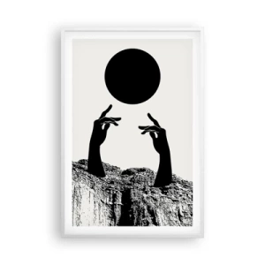 Pôster em moldura branca - Composição surrealista: o sol e o resto - 61x91 cm