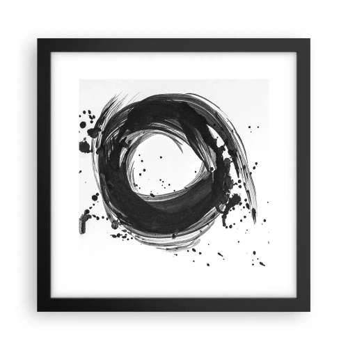 Pôster com moldura preta - O vórtice da criação - 30x30 cm