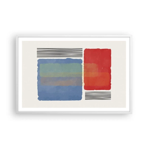 Pôster em moldura branca - A alma da geometria - 91x61 cm