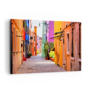 Quadro em tela - Beco arco-íris - 100x70 cm
