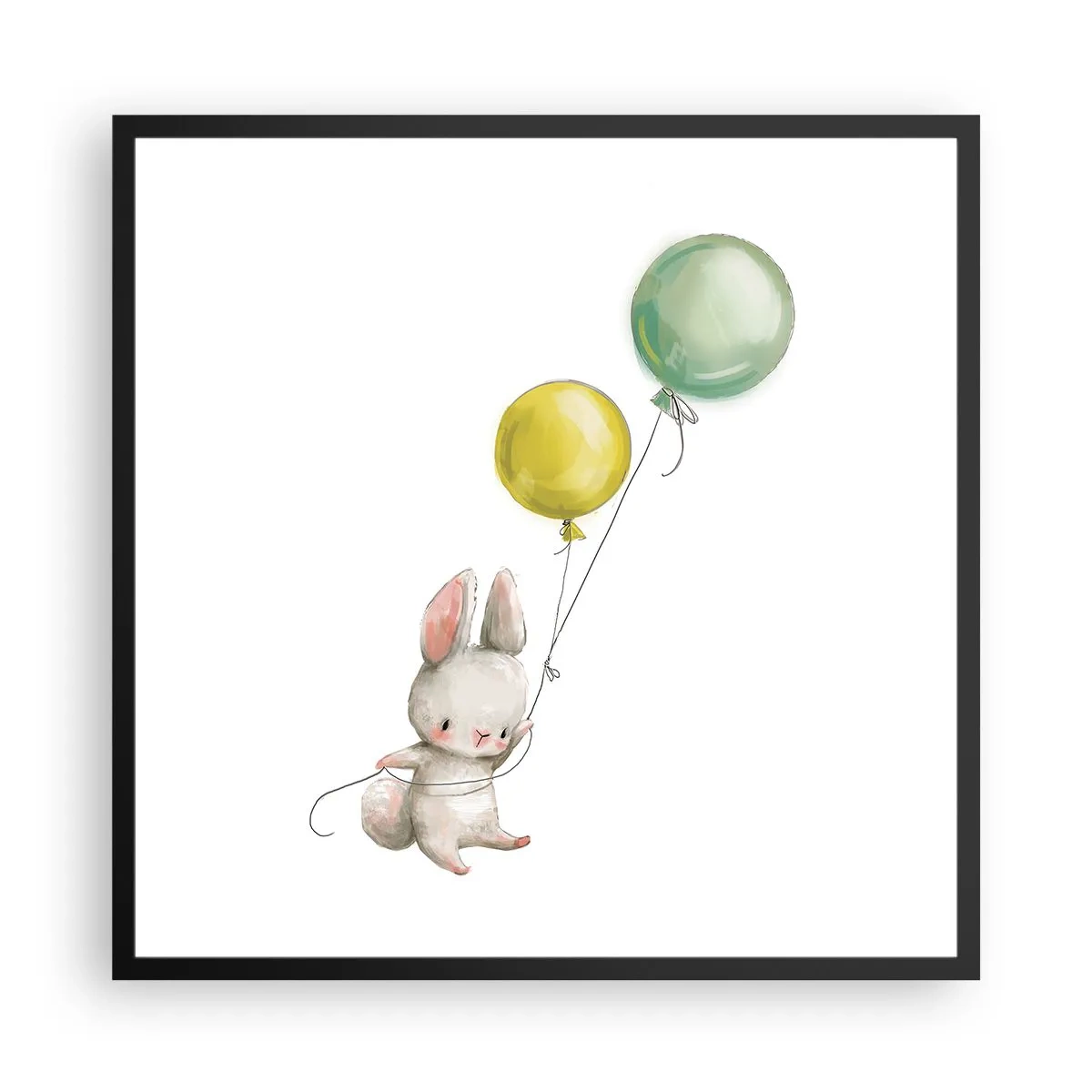 Pôster com moldura preta - Também quero voar! - 60x60 cm