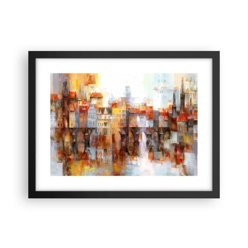 Pôster com moldura preta - Debaixo da ponte também é bonito - 40x30 cm