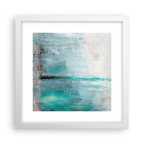 Pôster em moldura branca - Horizontalmente em azul - 30x30 cm