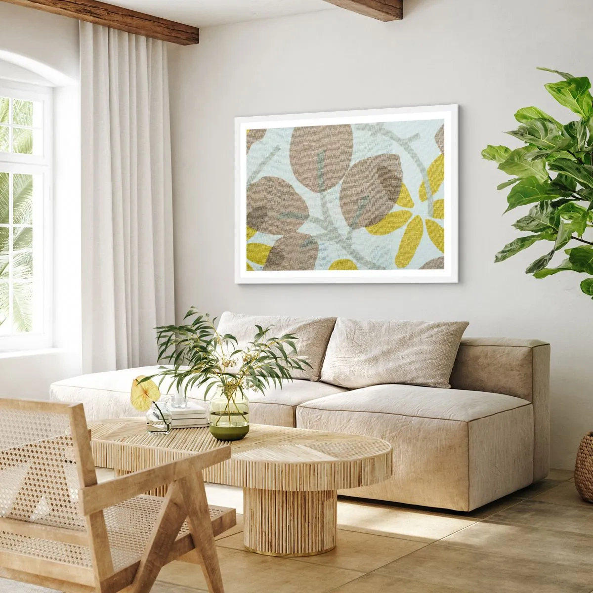 Pôster em moldura branca - Composição a pleno sol - 100x70 cm