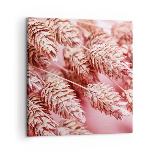 Quadro em tela - Cascata floral em rosa - 60x60 cm