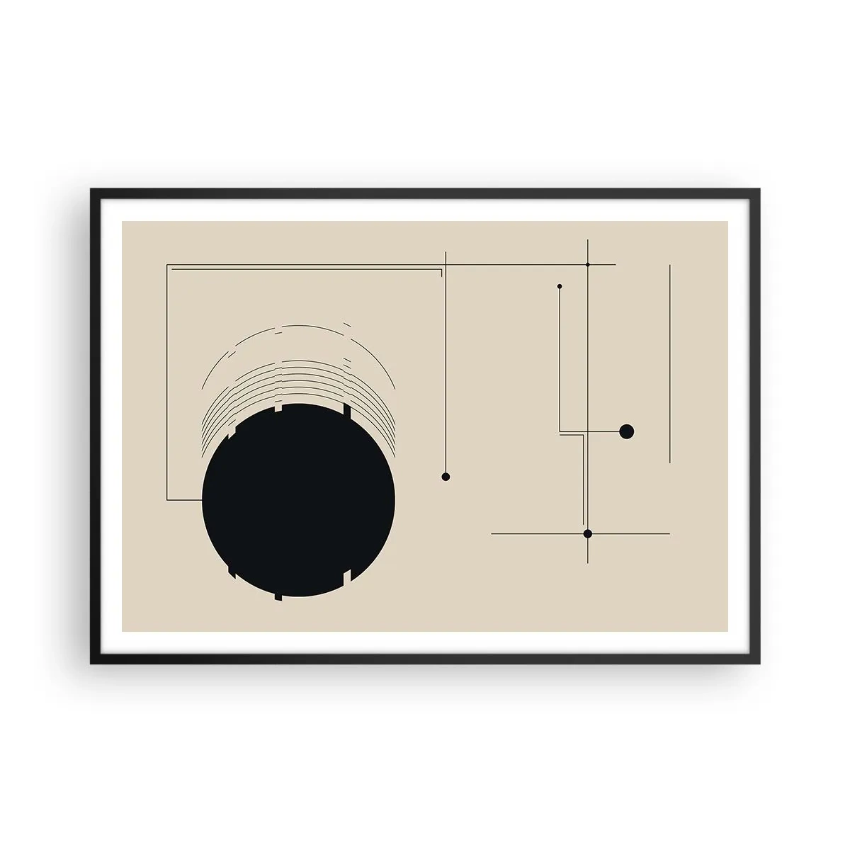 Pôster com moldura preta - Composição flexível e dinâmica - 100x70 cm