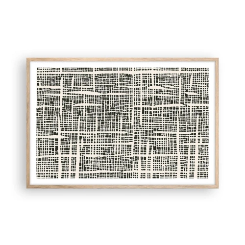 Pôster com moldura de carvalho claro - Uma composição tecida - 91x61 cm