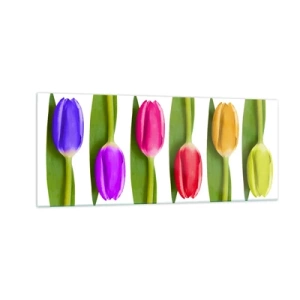 Quadro em vidro - Composição arco-íris - 100x40 cm