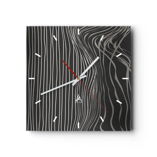 Relógio de parede - Relógio em vidro - Ritmo e sotaque - 30x30 cm