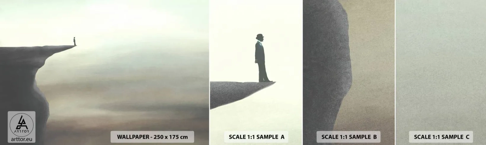 Amostra de Papel de Parede Standard Eco - Para cima, é claro! - Penhasco, Natureza, Turista - 100x30 cm