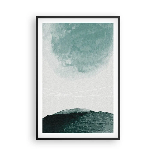 Pôster com moldura preta - Encontro com a neblina - 61x91 cm