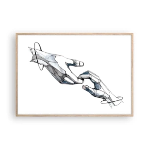 Pôster com moldura de carvalho claro - Um bom gesto - 100x70 cm