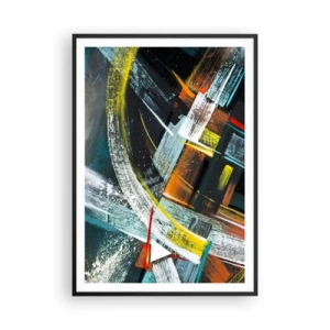 Pôster com moldura preta - Energia de movimento - 70x100 cm