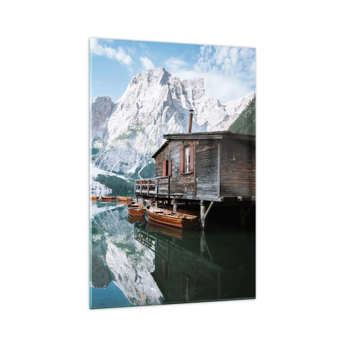 Quadro em vidro - Manhã cristalina nas montanhas - 70x100 cm