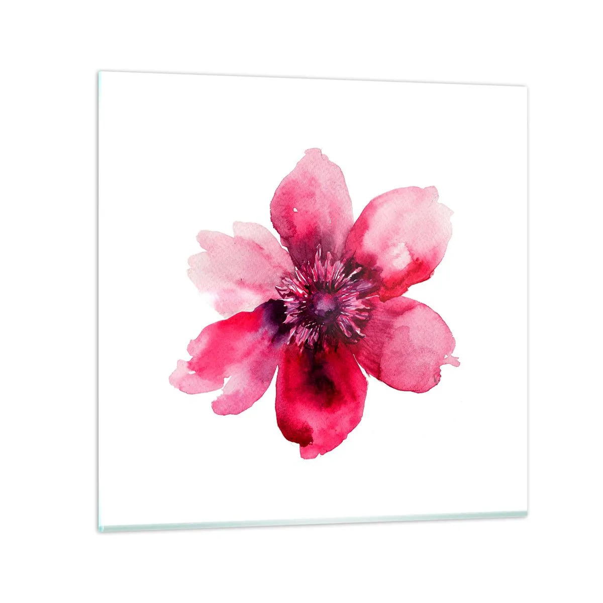 Quadro em vidro - Beijo carmim perfumado - 40x40 cm