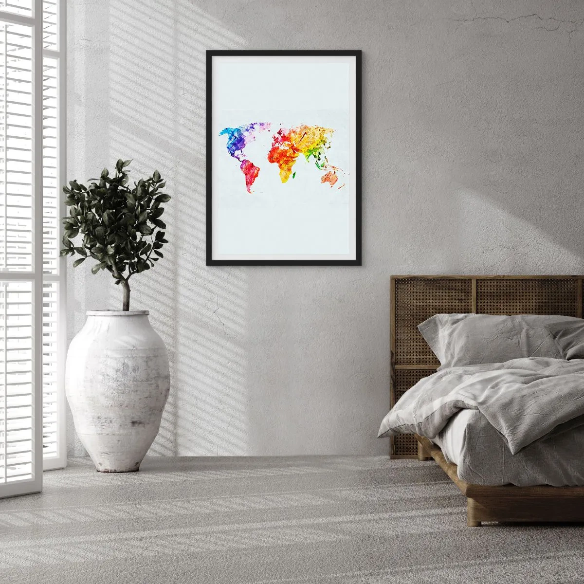 Pôster com moldura preta - Todas as cores do mundo - 61x91 cm