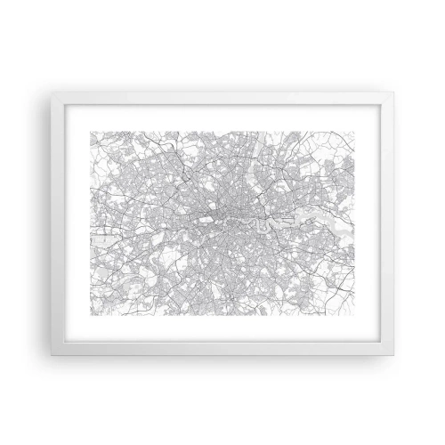 Pôster em moldura branca - Mapa do labirinto de Londres - 40x30 cm