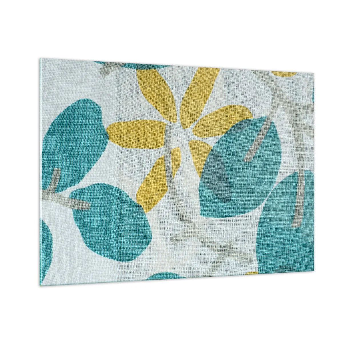 Quadro em vidro - Entre as folhas azuis - 100x70 cm