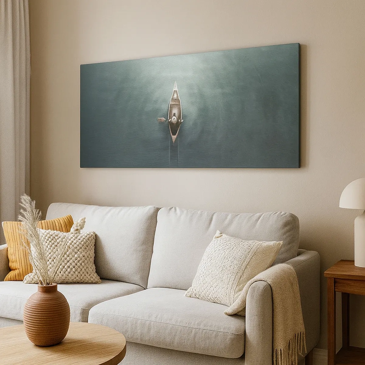 Quadro em tela - Através do lago da lua - 30x30 cm