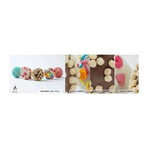 Amostra de papel de parede Premium Canvas - A vida pode ser doce - Doces, Doces, Pirulitos Coloridos - 100x30 cm