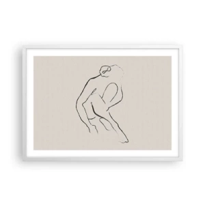 Pôster em moldura branca - Esboço íntimo - 70x50 cm