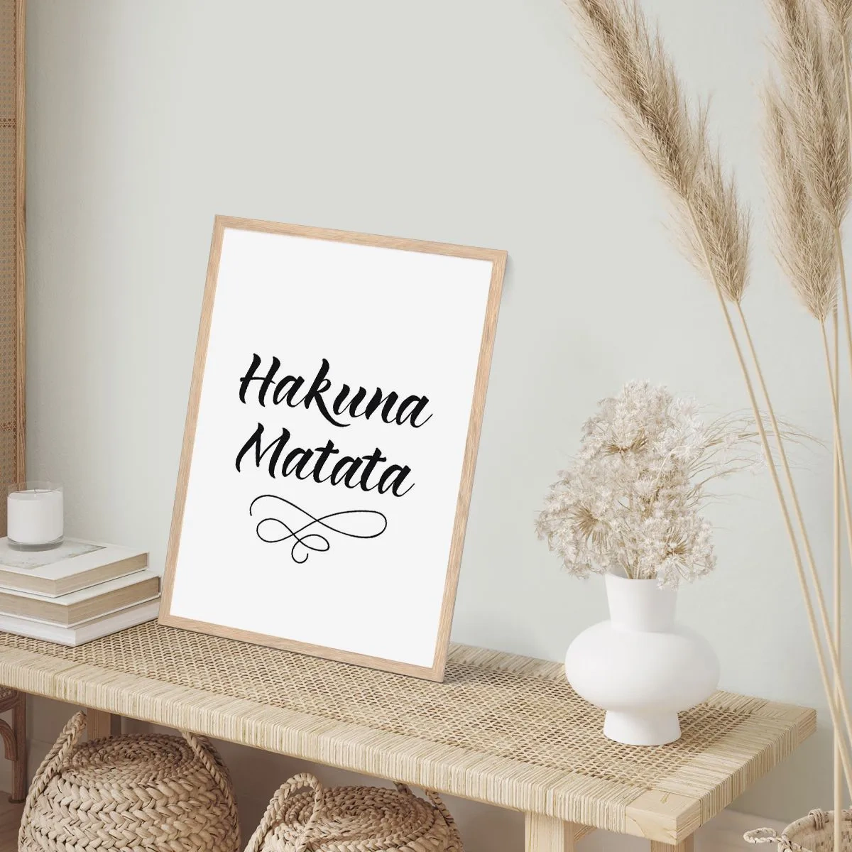 Pôster com moldura de carvalho claro - O melhor conselho - 50x70 cm